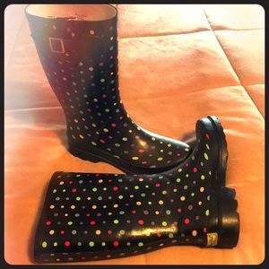 Multi-dot rain boots size 9 women